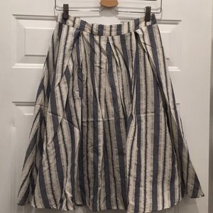 Cotton striped midi skirt